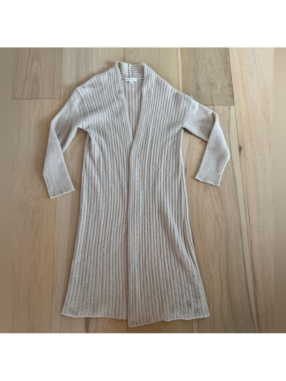 DownEast Long Cardigan Sweater Cream/Beige Size Small